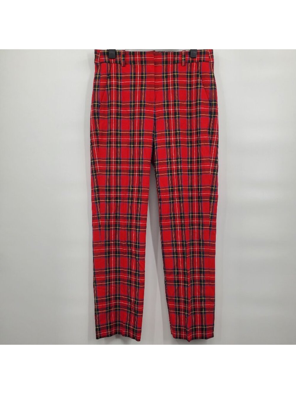J. Crew Kallie Red Tartan Plaid High Rise Straight Ankle Pants Size 4P NWT
